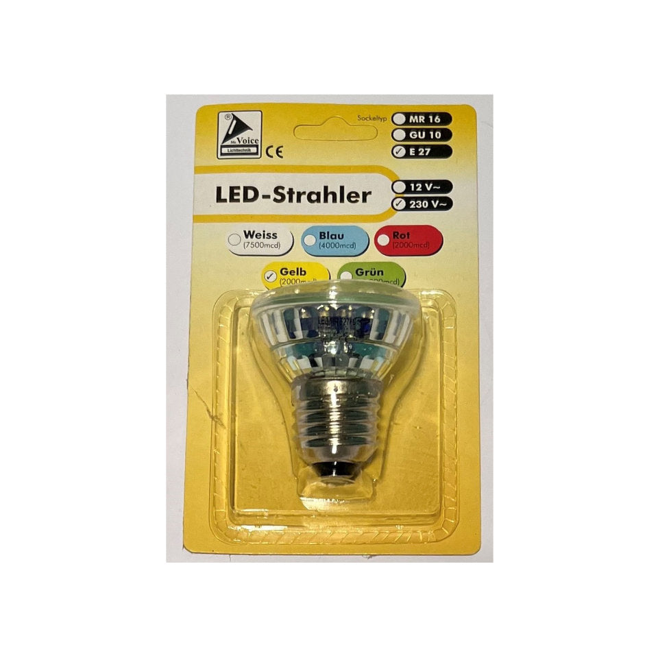 Mc Voice LED PAR16 1W Gul Klar E27