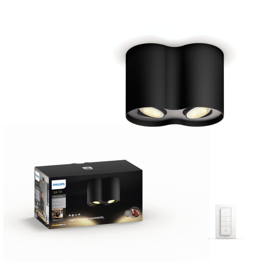 Philips Hue LED Loftlampe Pillar White Ambiance Sort