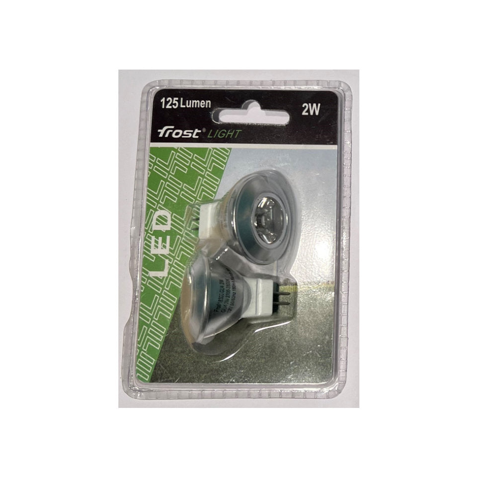 Frost Light LED MR11 2W 828 125lm Sølv GU4 2-Pak