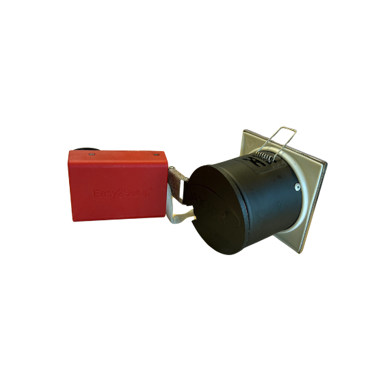 Daxtor Downlight GU10 87x87mm m/Bagdåse Kipbar 230V Børstet Stål