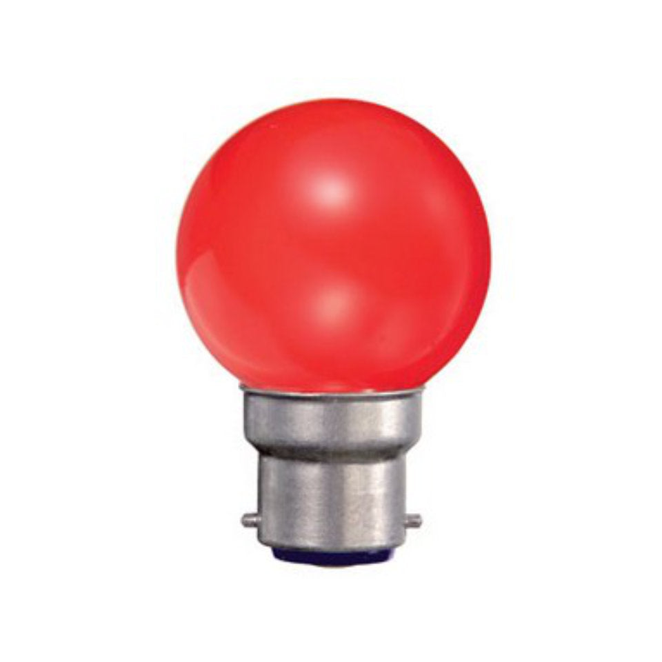 DuraLamp LED Kronepære 0,5W Rød Mat B22d