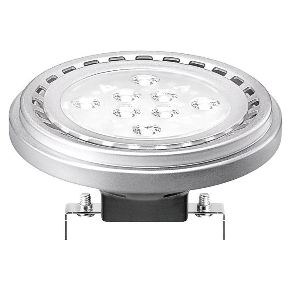 Philips LED AR111 15W(75W) 827 830lm 24° 12V Dim Sort/Sølv G53