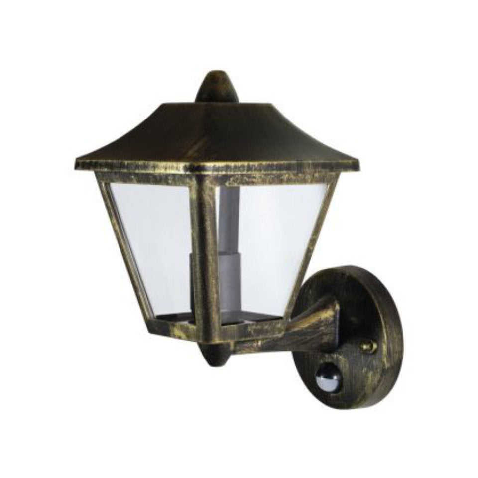 Ledvance Væglampe 23cm. E27 Sort/Guld Sensor IP44