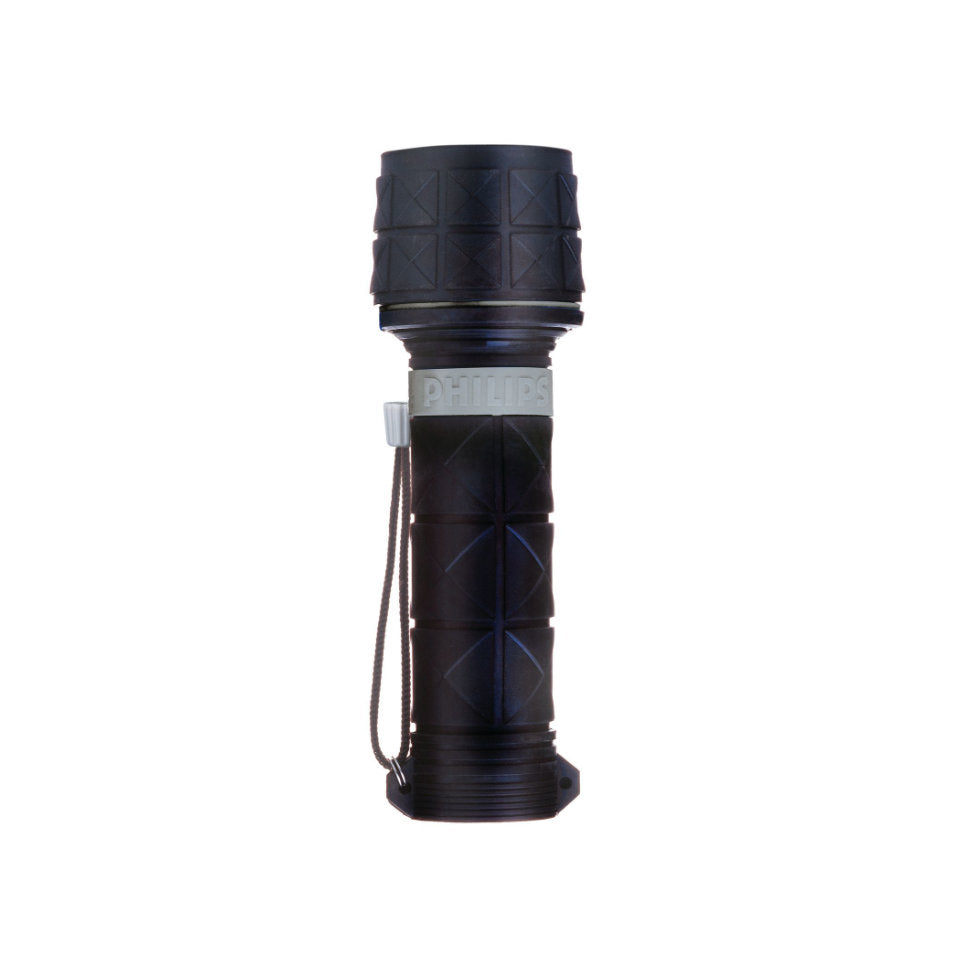Philips LED Lommelygte Gummi 21cm Sort
