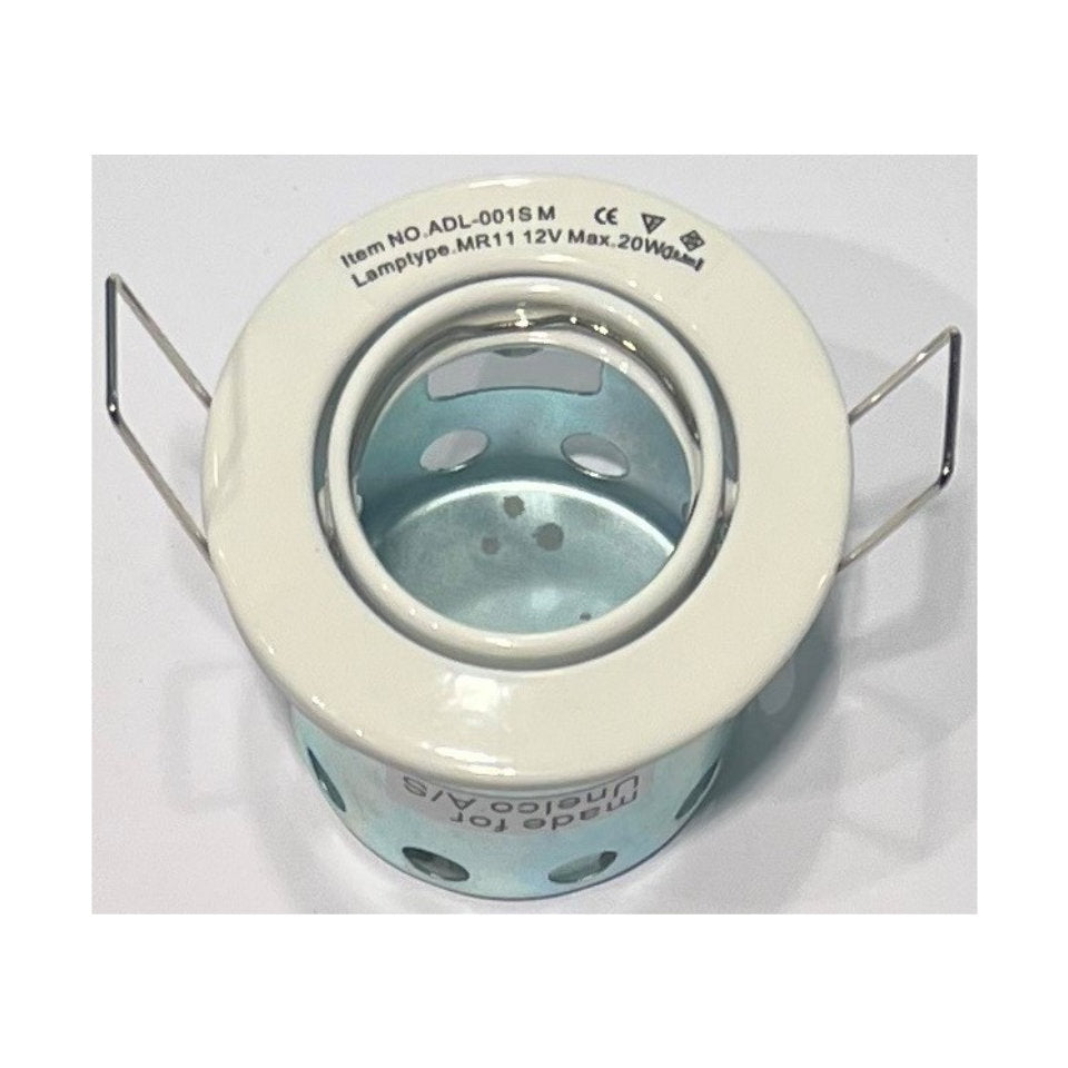 Unelco Downlight MR11 GU4 Ø35mm 12V m/Bagdåse Hvid