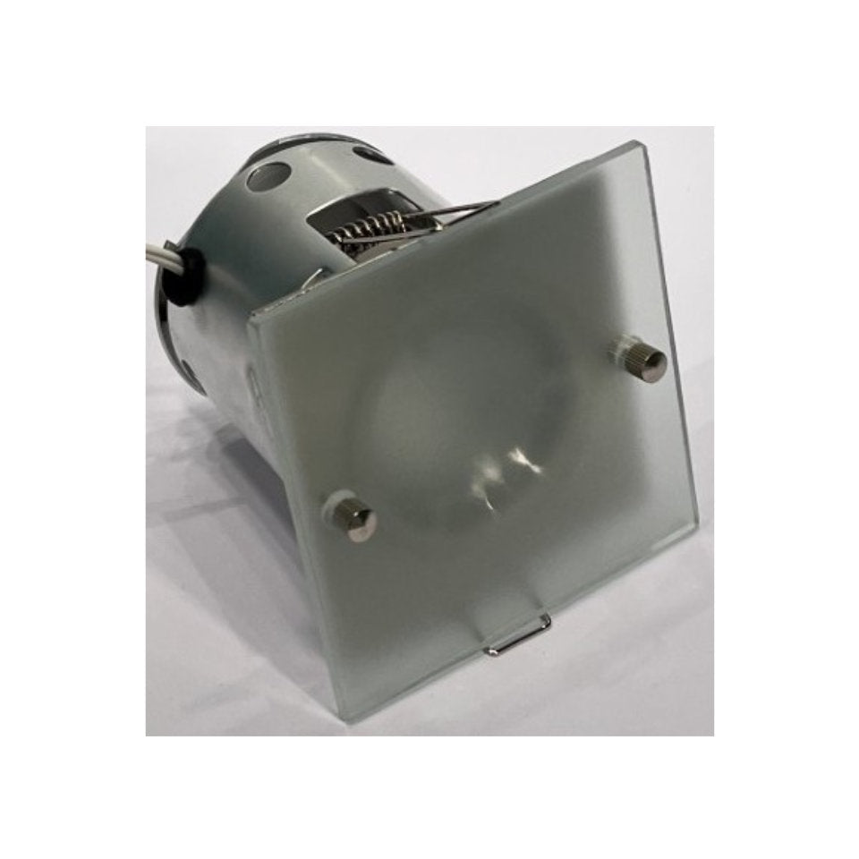 Unelco Downlight MR16 GU5.3 12V 4-Kant m/Bagdåse Børstet Stål Glas