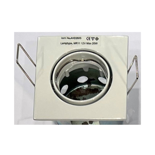 Unelco Downlight MR11 GU4 Ø35mm 12V m/Bagdåse Kipbar Hvid