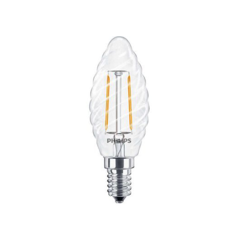 Philips LED Kertepære 2W(25W) 827 250lm Klar Snoet E14