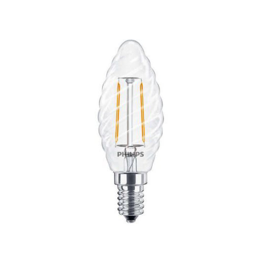Philips LED Kertepære 2W(25W) 827 250lm Klar Snoet E14