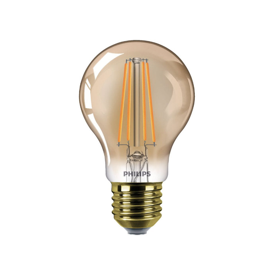 Philips LED Standardpære 8W(50W) 822 630lm Dim Gold E27