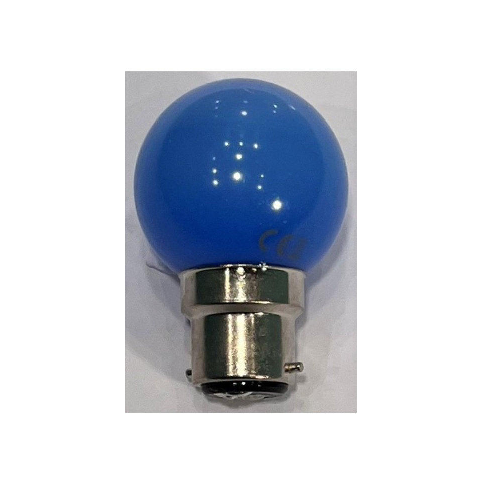 DuraLamp LED Kronepære 0,5W Blå Mat B22d