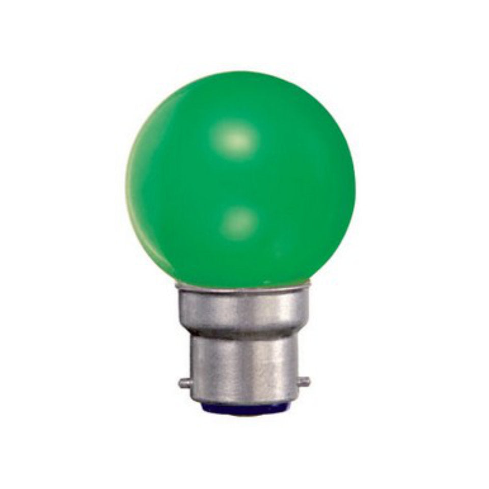 DuraLamp LED Kronepære 0,5W Grøn Mat B22d