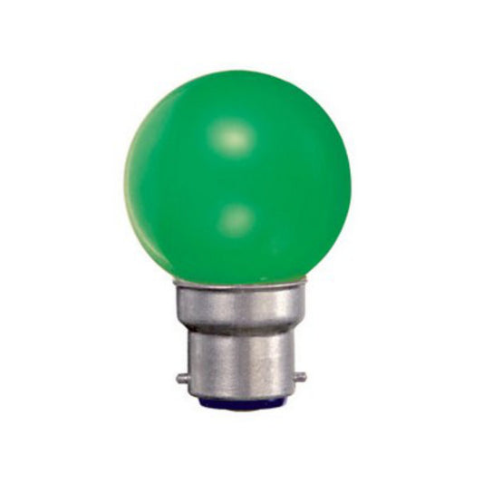 DuraLamp LED Kronepære 0,5W Grøn Mat B22d