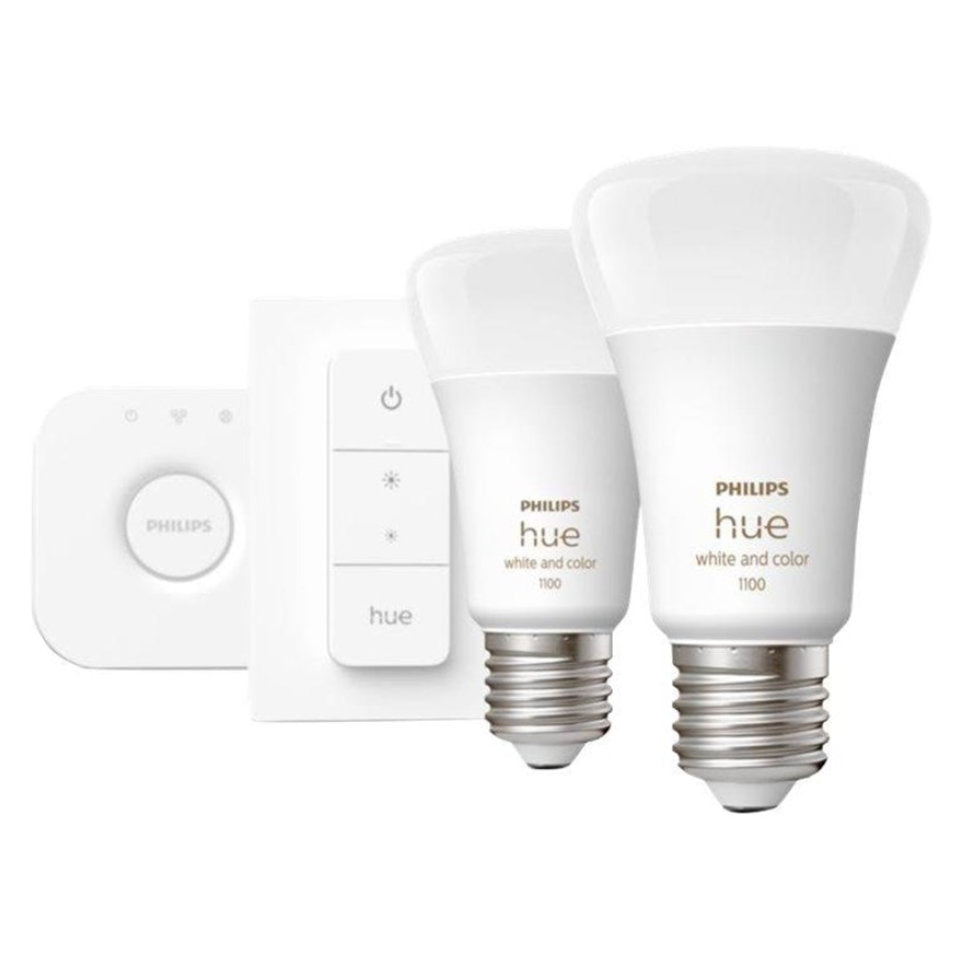 Philips Hue White and Color Ambiance Startsæt 2x E27-Pærer B-VARE