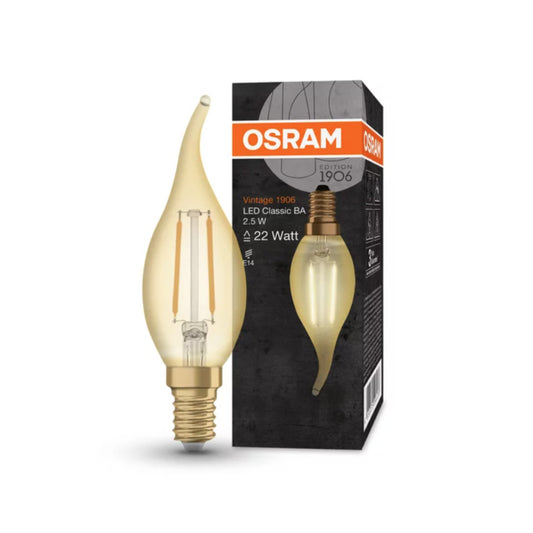 Osram LED Kertepære 2,5W(22W) 824 220lm Gold Vind E14