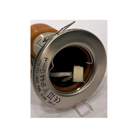 Unelco Downlight MR16 GU5.3 Ø50mm 12V m/Bagdåse Børstet Stål