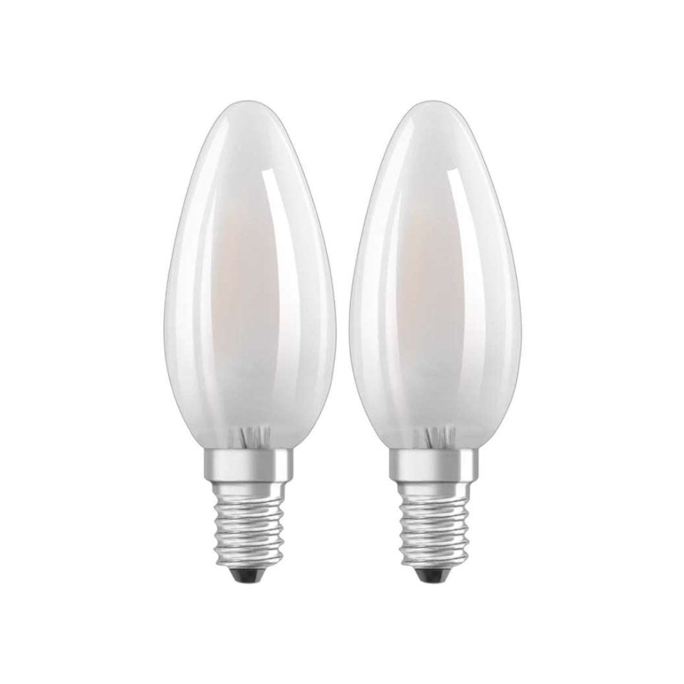 Osram LED Kertepære 4W(40W) 840 470lm Mat E14 2-Pak