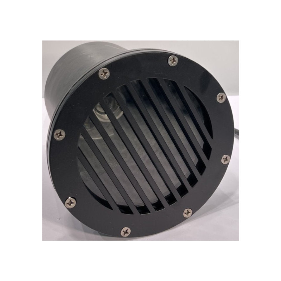 Landlite Nedgravningsspot E27 PAR38 230V Ø17cm IP55 Gitter Sort