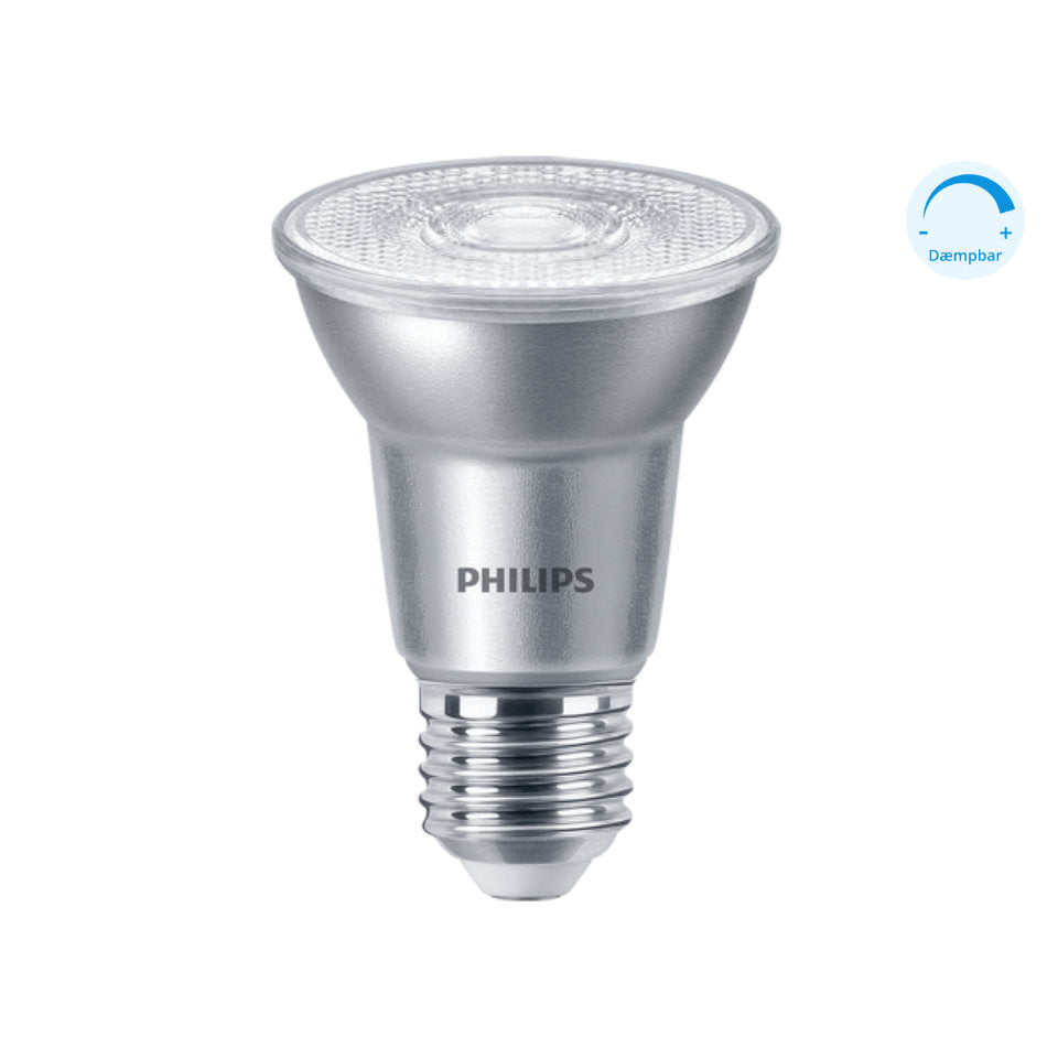 Philips LED PAR20 6W(50W) 830 515lm 40° Dim Sølv E27