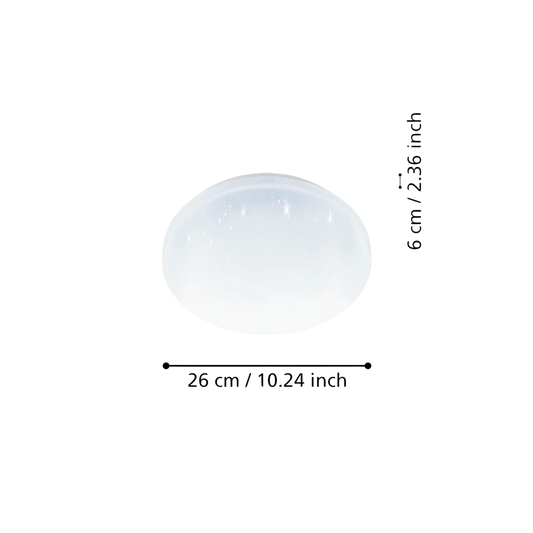 EGLO LED Loftlampe 10W 840 1250lm Ø26cm Hvid/Krystal