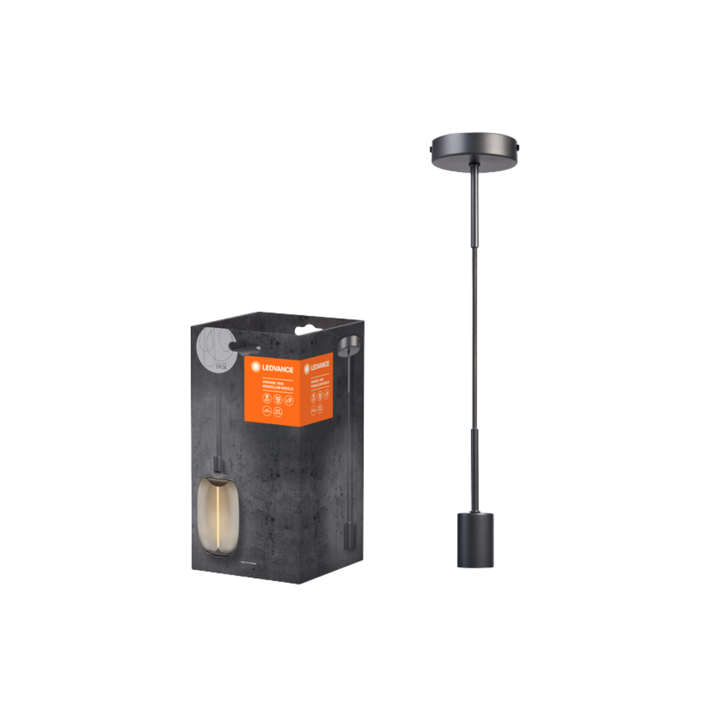 Ledvance Loftlampe Pendel Needle Mørkegrå E27