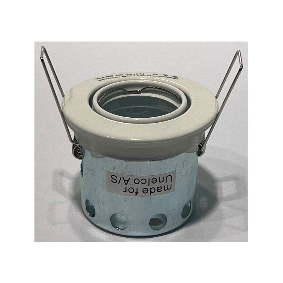 Unelco Downlight MR11 GU4 Ø35mm 12V m/Bagdåse Hvid