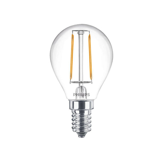 Philips LED Kronepære 2W(25W) 827 250lm Klar E14 2-Pak