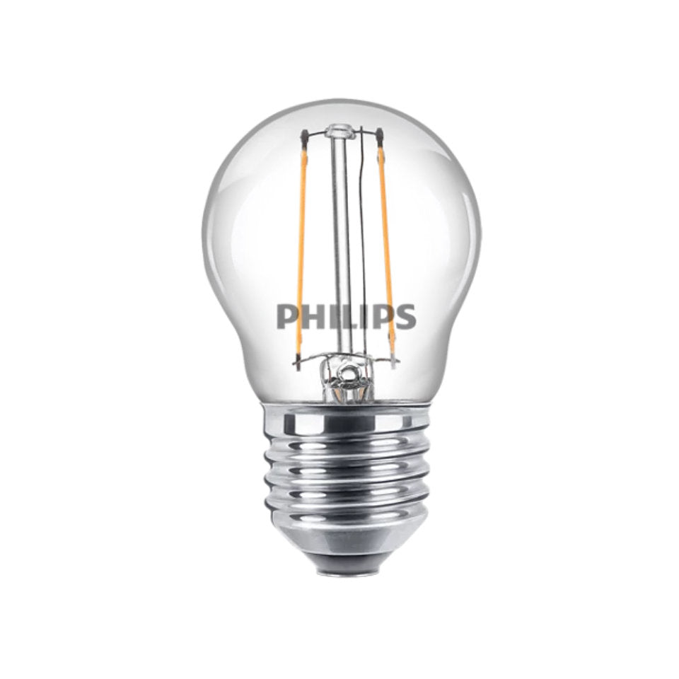 Philips LED Kronepære 2W(25W) 827 250lm Klar E27 2-Pak