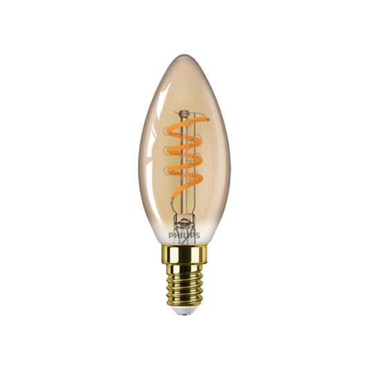 Philips LED Kertepære 2,5W(15W) 818 136lm Dim Gold E14