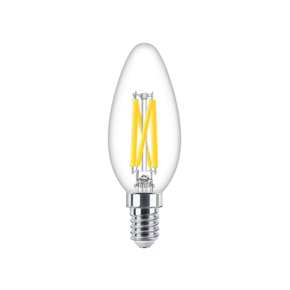 Philips LED Kertepære 3,4W(40W) 922-927 470lm Dim Klar E14