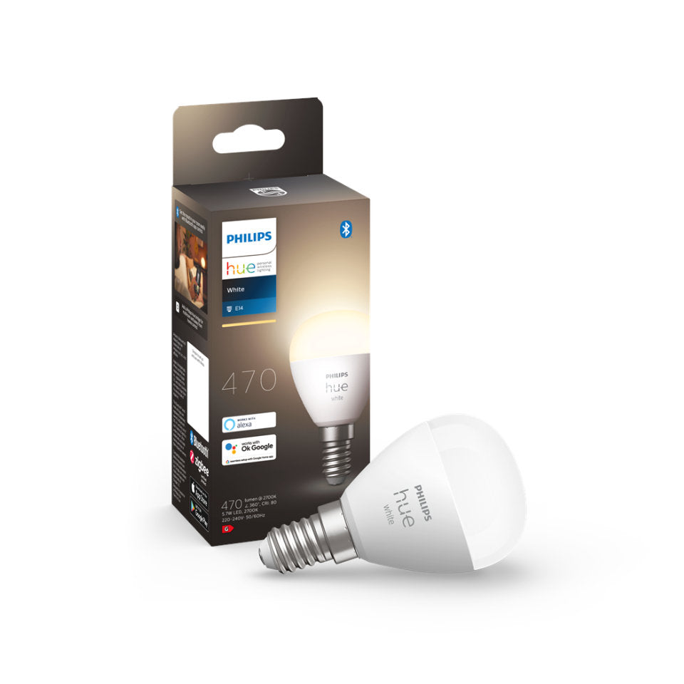 Philips Hue LED Kronepære 5,7W(40W) White E14