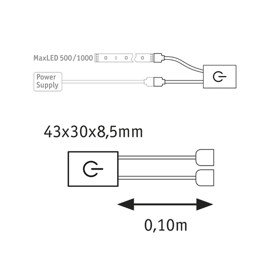Paulmann LED Bånd Tilbehør MaxLED Styring Switch Touch Sølv