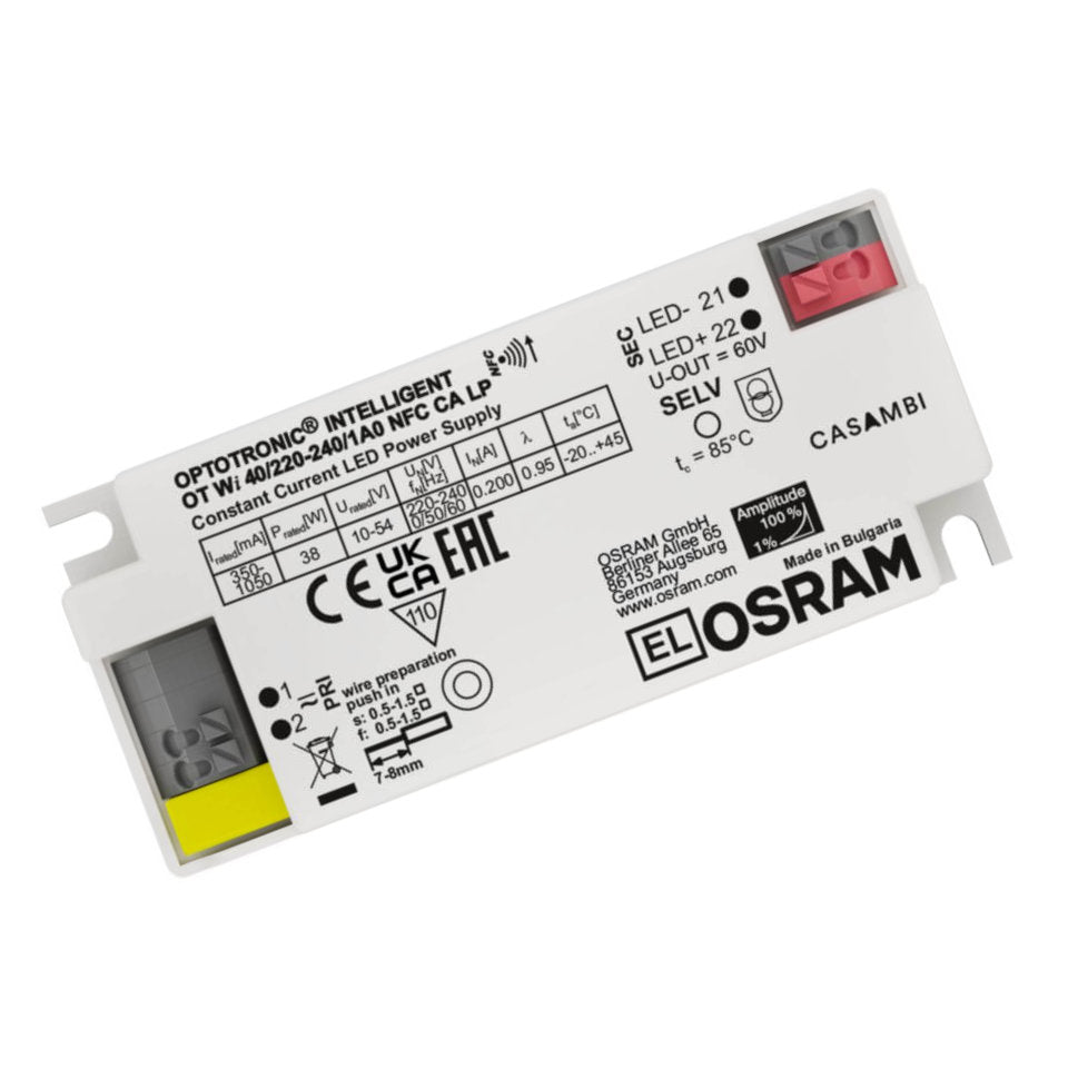 Osram LED Driver 0-40W 10-54VDC 350-1050mA Dim Casambi NFC