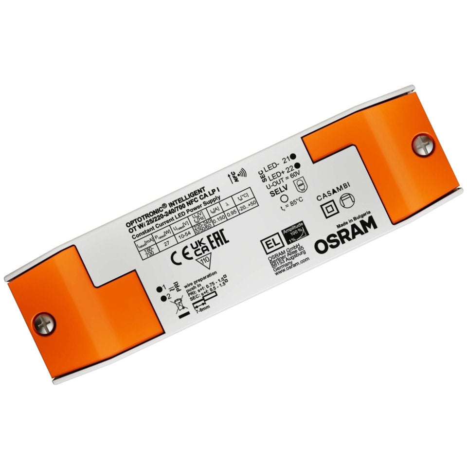 Osram LED Driver 0-25W 10-54VDC 180-700mA Dim Casambi NFC
