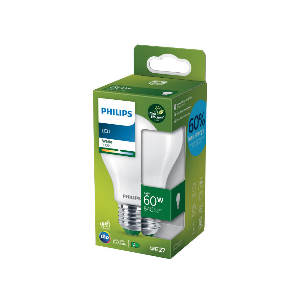 Philips LED Standardpære 4W(60W) 830 840lm Mat E27