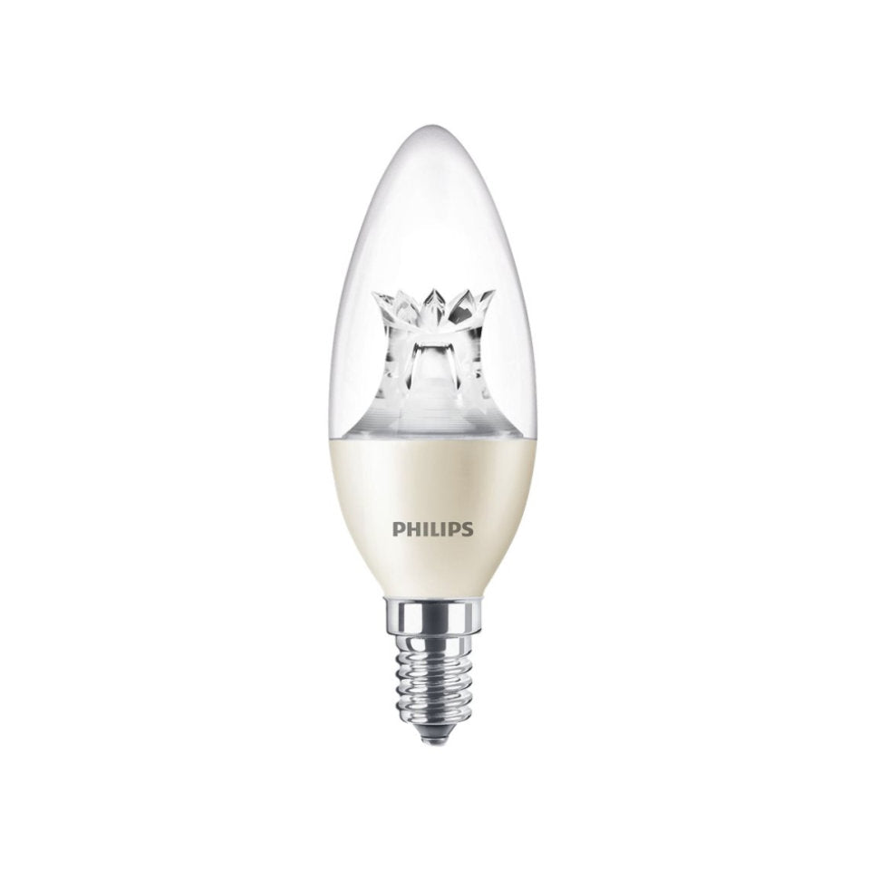 Philips LED Kertepære 6W(40W) 822-827 470lm WarmGlow Klar E14