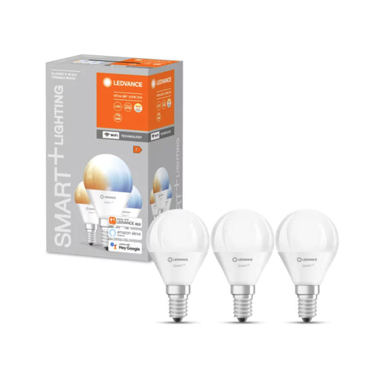 Ledvance Smart+ LED Kronepære 4,9W(40W) 827-865 Dim WiFi E14 3-Pak