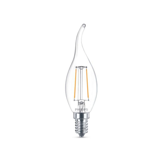 Philips LED Kertepære 2W(25W) 827 250lm Klar Vindstød E14