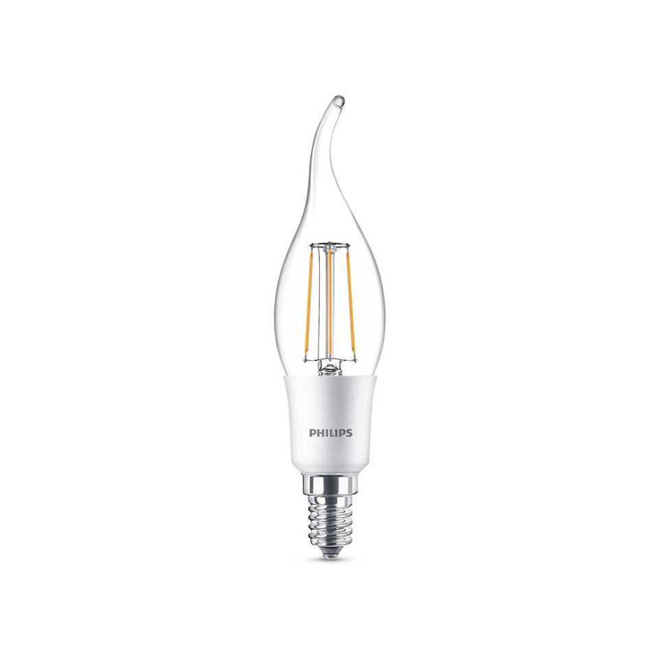 Philips LED Kertepære 5W(40W) 827 470lm Dim Klar Vindstød E14