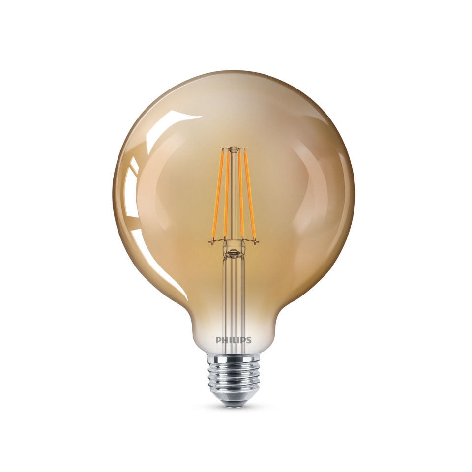 Philips LED Globepære 8W(50W) 822 630lm Dim Gold E27