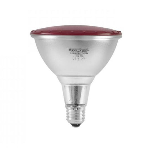 Omnilux LED PAR38 15W Rød Sølv E27