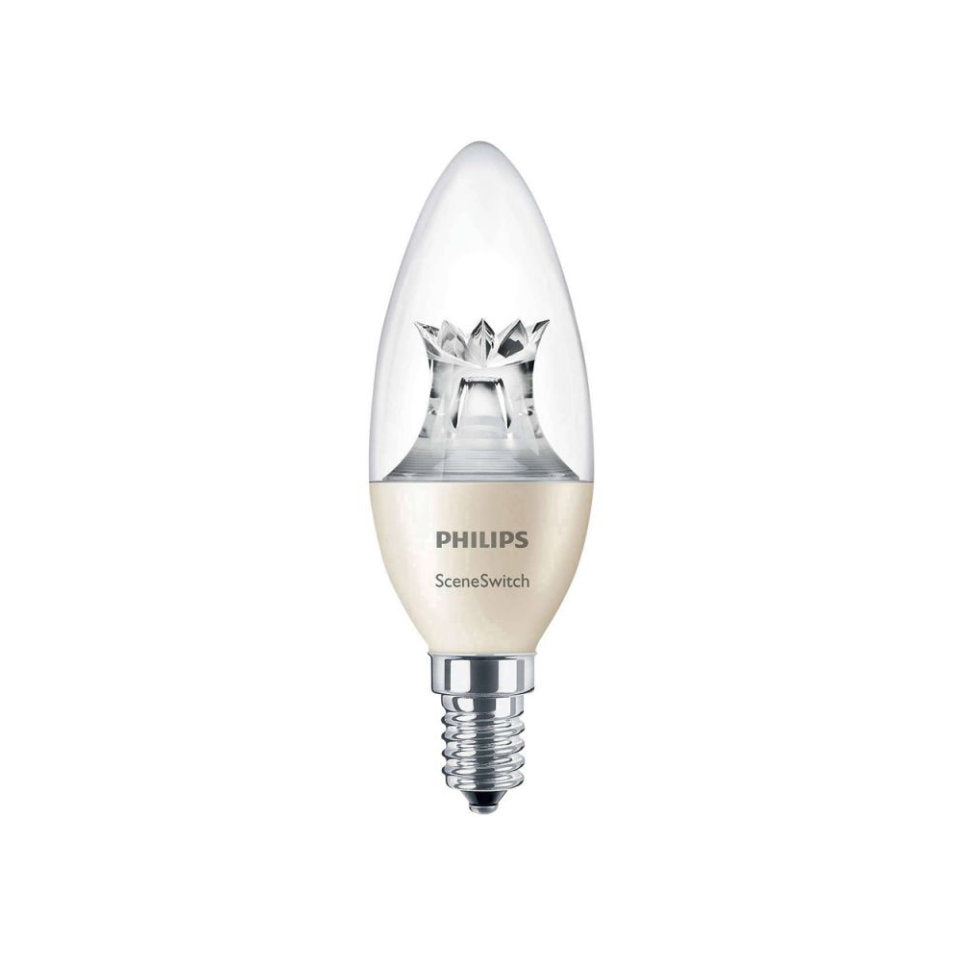 Philips LED Kertepære 40W 827-825-822 470lm SceneSwitch Klar E14