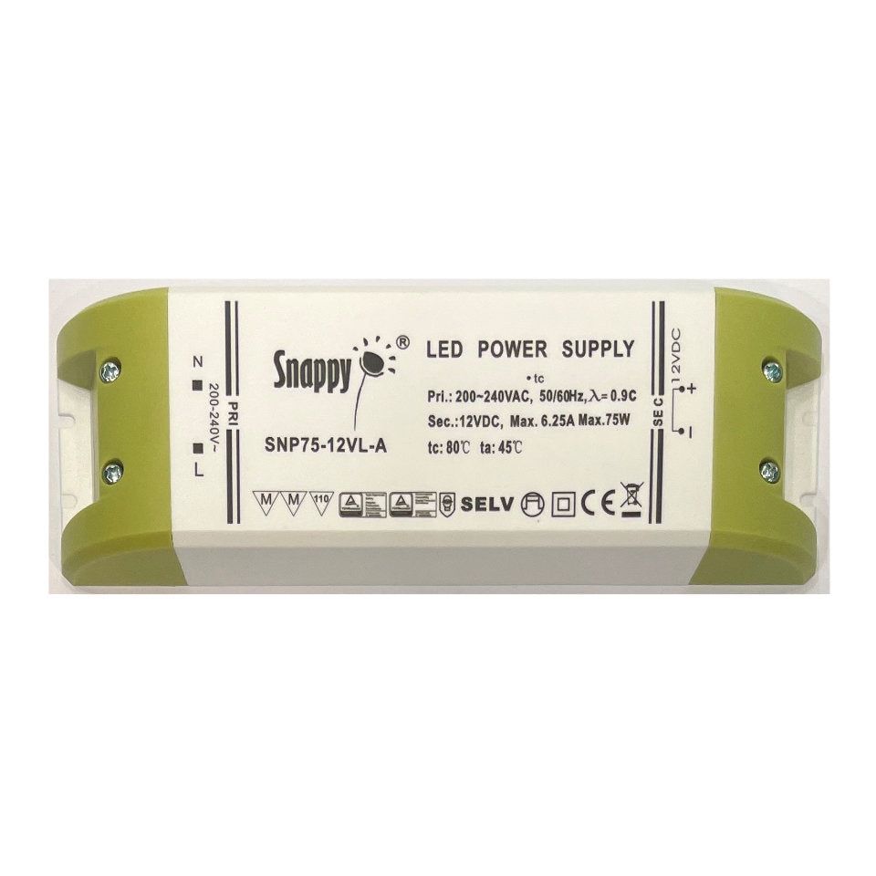 Snappy LED Driver 0-75W 12VDC