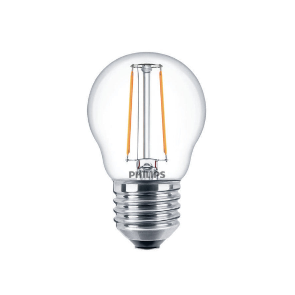 Philips LED Kronepære 2W(25W) 827 250lm Klar E27 2-Pak