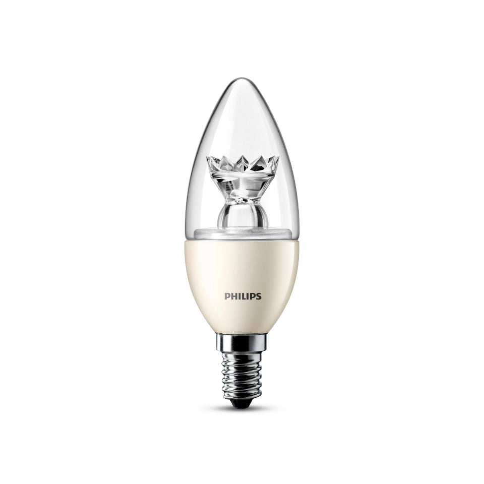 Philips LED Kertepære 3,5W(25W) 827 250lm Dim Klar E14 B-VARE