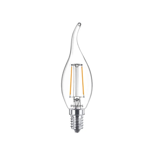 Philips LED Kertepære 2W(25W) 827 250lm Klar Vindstød E14