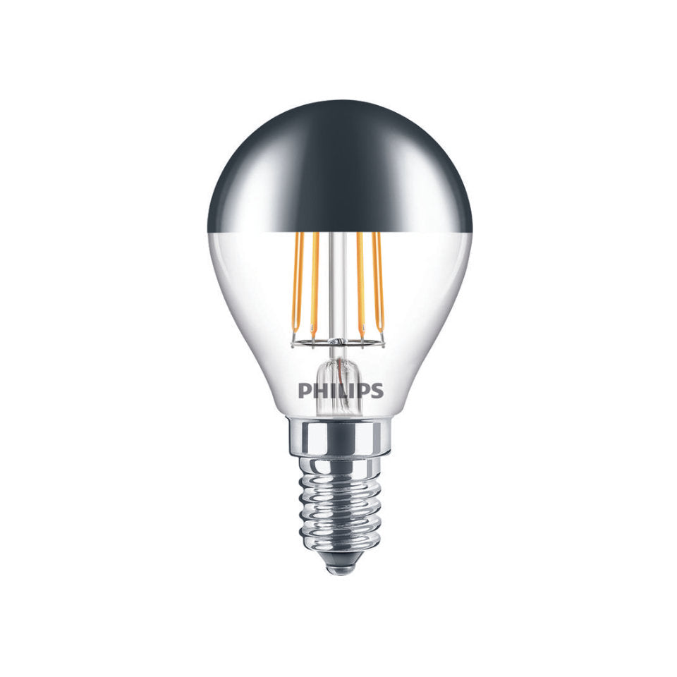 Philips LED Kronepære 4W(35W) 827 397lm. Klar Topforspejlet E14