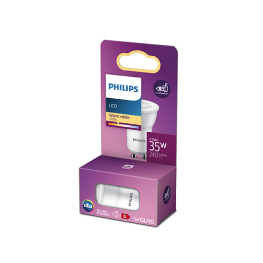 Philips LED GU10 3,5W(35W) 827 240lm 36° Hvid