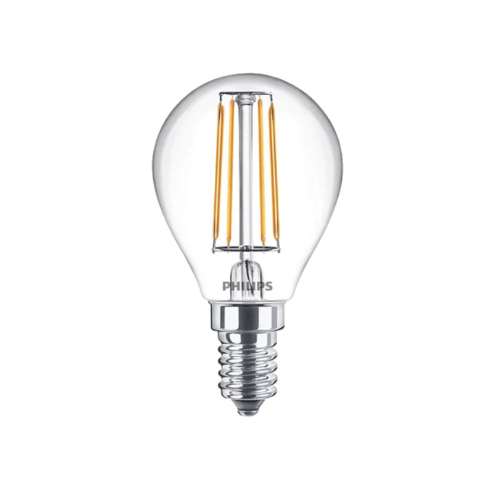 Philips LED Kronepære 4,3W(40W) 827 470lm Klar E14 2-Pak