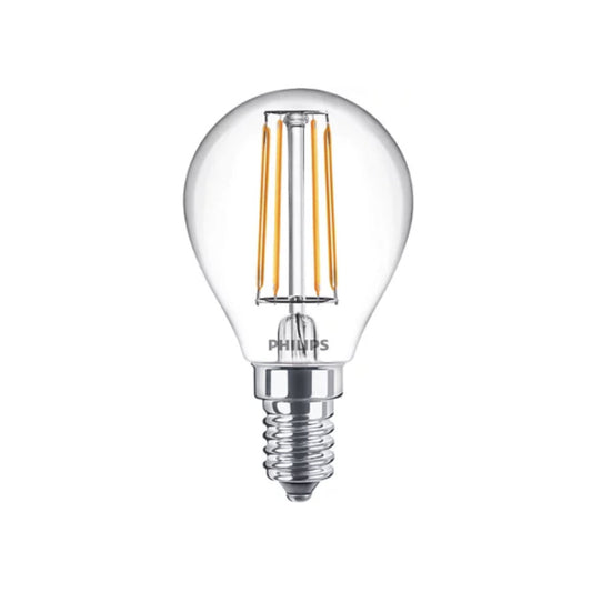Philips LED Kronepære 4,3W(40W) 827 470lm Klar E14 2-Pak
